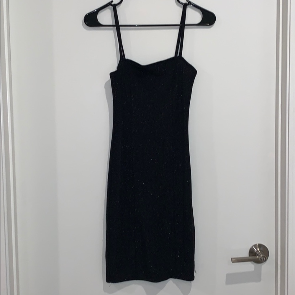 Forever21 Black Glitter Sparkly Mini Dress Bodycon
